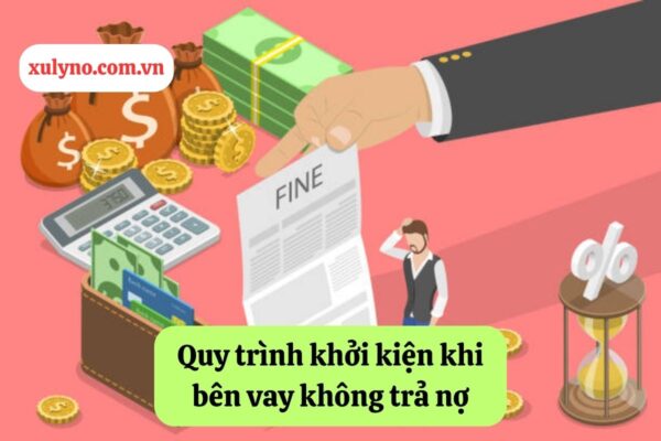 Quy trình khởi kiện khi bên vay không trả nợ với mẫu giấy vay tiền không thế chấp